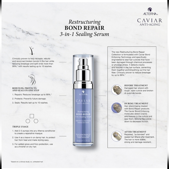 ALTERNA CAVIAR Anti-Aging® Restructuring Bond Repair 3-in-1 Sealing Serum - Picture 7 of 8